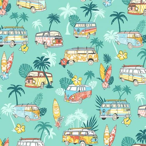 Tissu motif vans et surf