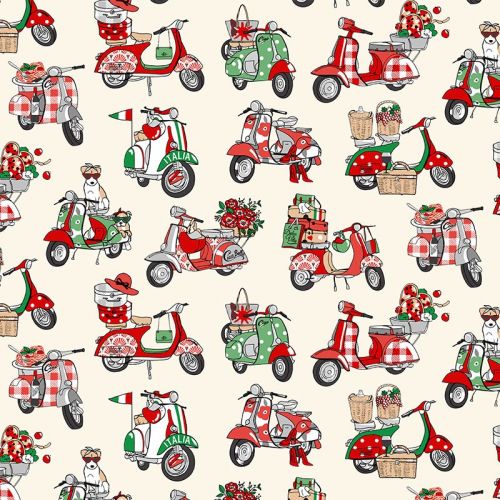 Tissu à motif Vespa - Dolce Vita
