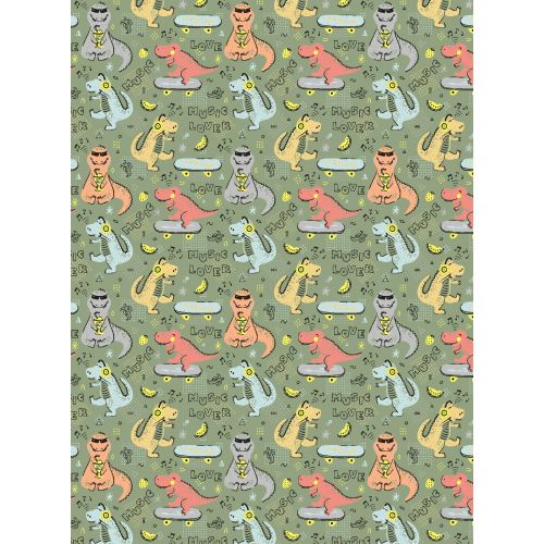 Tissu à motif enfant Dino