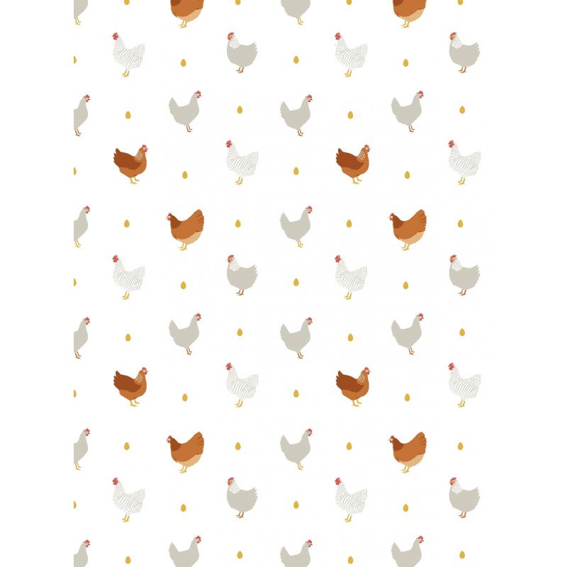 Tissu à motif Poules Polly Tissu à motif Poules Polly
