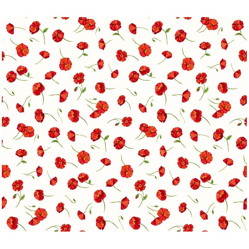 Tissu à motif fleurs Coquelicot