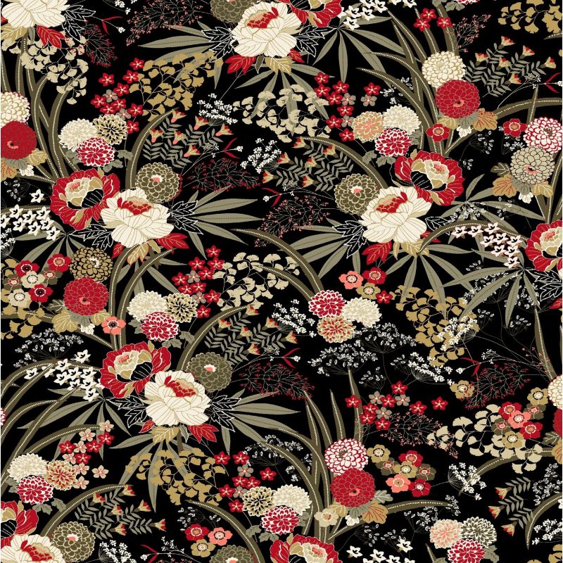 Tissu à motifs fleurs Harmonie Oeko-Tex Tissu à motifs fleurs Harmonie Oeko-Tex