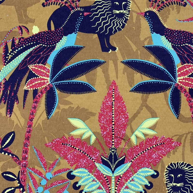 Tissu bachette motifs animaux Simba
