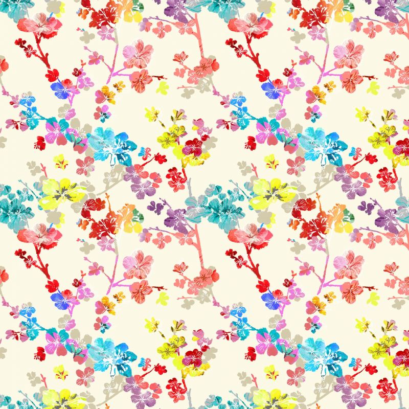 Tissu bachette motifs cerisier japonais Tissu bachette motifs cerisier japonais