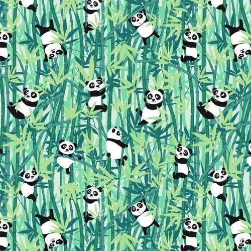 Tissu à motif animaux Panda