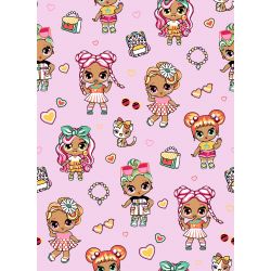 Tissu motif poupées Cute