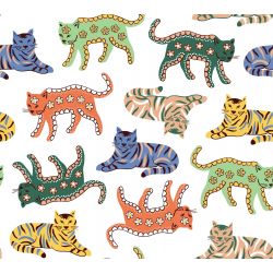 Tissu motif tigres Rajah