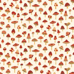 Tissu motif champignons fun