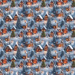Tissu coton digital 3D Noël...