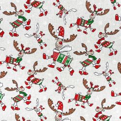Tissu de Noël aspect lin à...